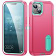 For iPhone 15 Plus PC+TPU Phone Case Shockproof Anti-Drop Cell Phone Cover with Kickstand Online now