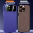 Anti-Fingerprint Phone Case for iPhone 15 Plus Rubberized PC+TPU Phone Cover with Glass Lens Film Online now