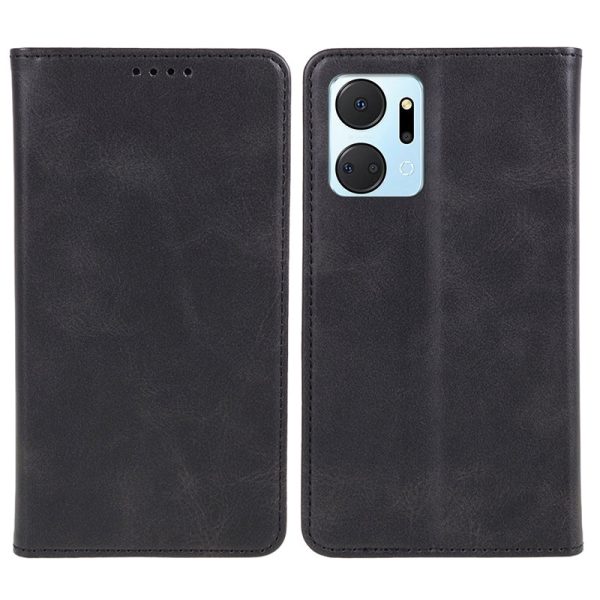 For Honor X7a 5G Phone Case Anti-Scratch PU Leather Calf Texture Magnetic Closing Stand Wallet Cover Hot on Sale