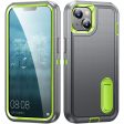 For iPhone 15 Plus PC+TPU Phone Case Shockproof Anti-Drop Cell Phone Cover with Kickstand Online now