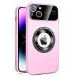 Back Logo Magnify PC+TPU Cover for iPhone 15 Anti-Drop Phone Case with Glass Lens Film Compatible with MagSafe Sale