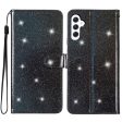 For Samsung Galaxy A24 4G Glittery Wallet Stand PU Leather Case Drop-proof Phone Cover on Sale