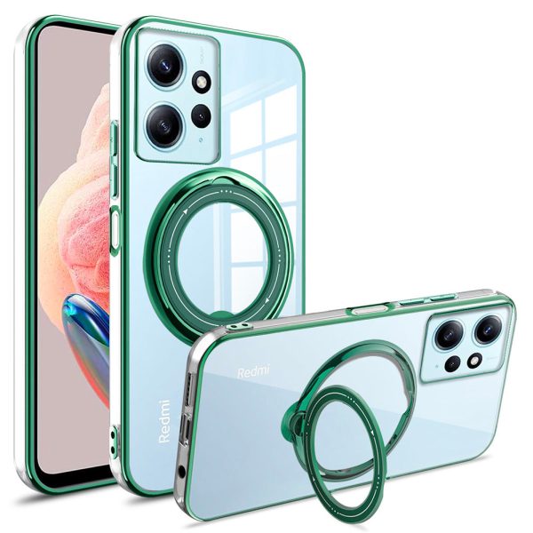 For Xiaomi Redmi Note 12 4G Anti-drop Phone Case PC+TPU Ring Kickstand Cover Compatible with MagSafe For Cheap