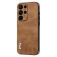 ABEEL For Samsung Galaxy S23 Ultra Phone Case Litchi Texture Retro PU Leather Coated TPU+PC Cover Discount