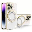 For iPhone 15 Pro Max Electroplating Soft TPU Case Rotary Kickstand Phone Cover with Lens Protector For Cheap